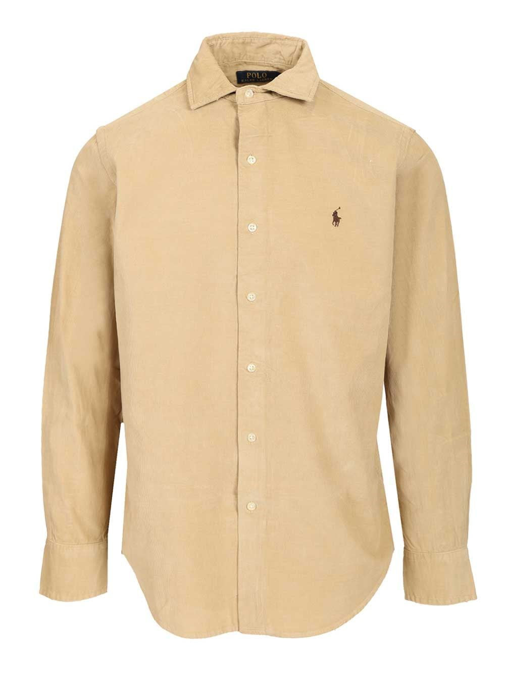 Polo Ralph Lauren Custom Fit Velvet Shirt - Beige