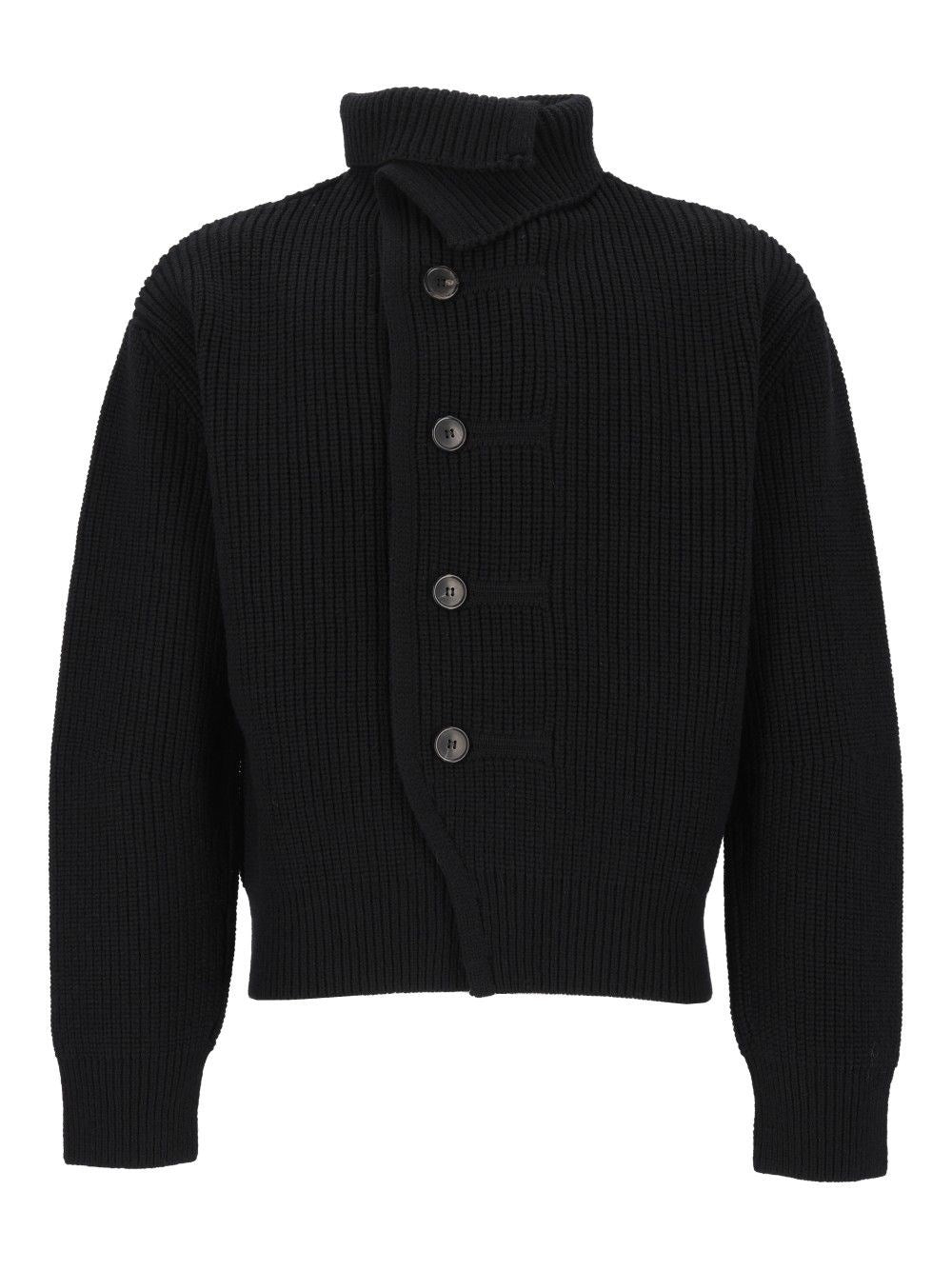 Dries Van Noten Marino Wool Cardigan - Black