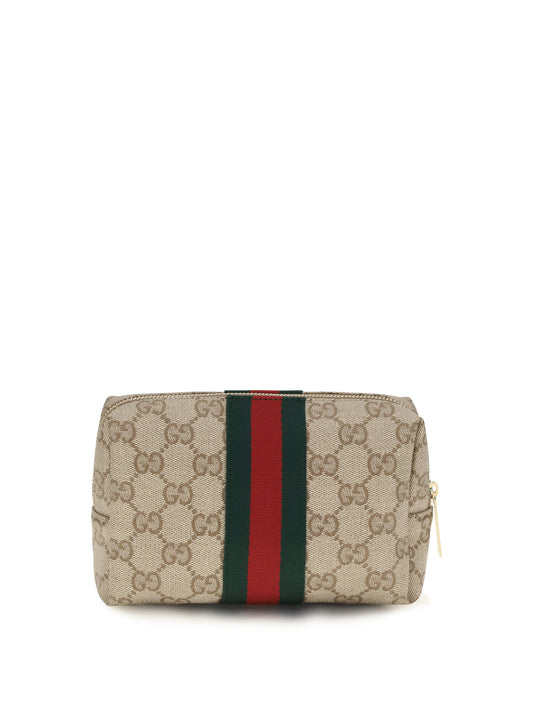 GUCCI Medium Beauty Case with Web stripe