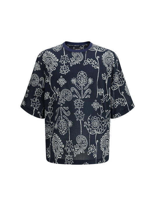 GIORGIO ARMANI Cotton T shirt with all over pattern