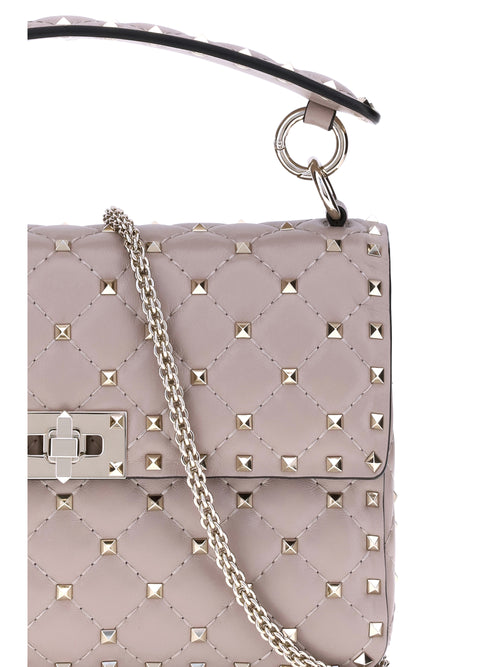 Valentino Garavani Rockstud Spike Handbag - Poudre