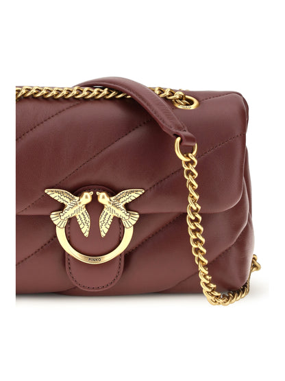 Pinko Love Mini Puff Shoulder Bag - Ribes Intenso-Antique Gold