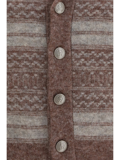 Brunello Cucinelli V-neck button Cardigan - Lava