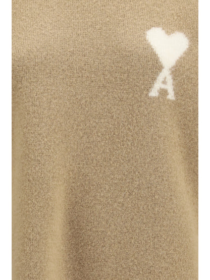 Ami Paris Ami De Coeur Sweater - Beige Mastic/Ecru