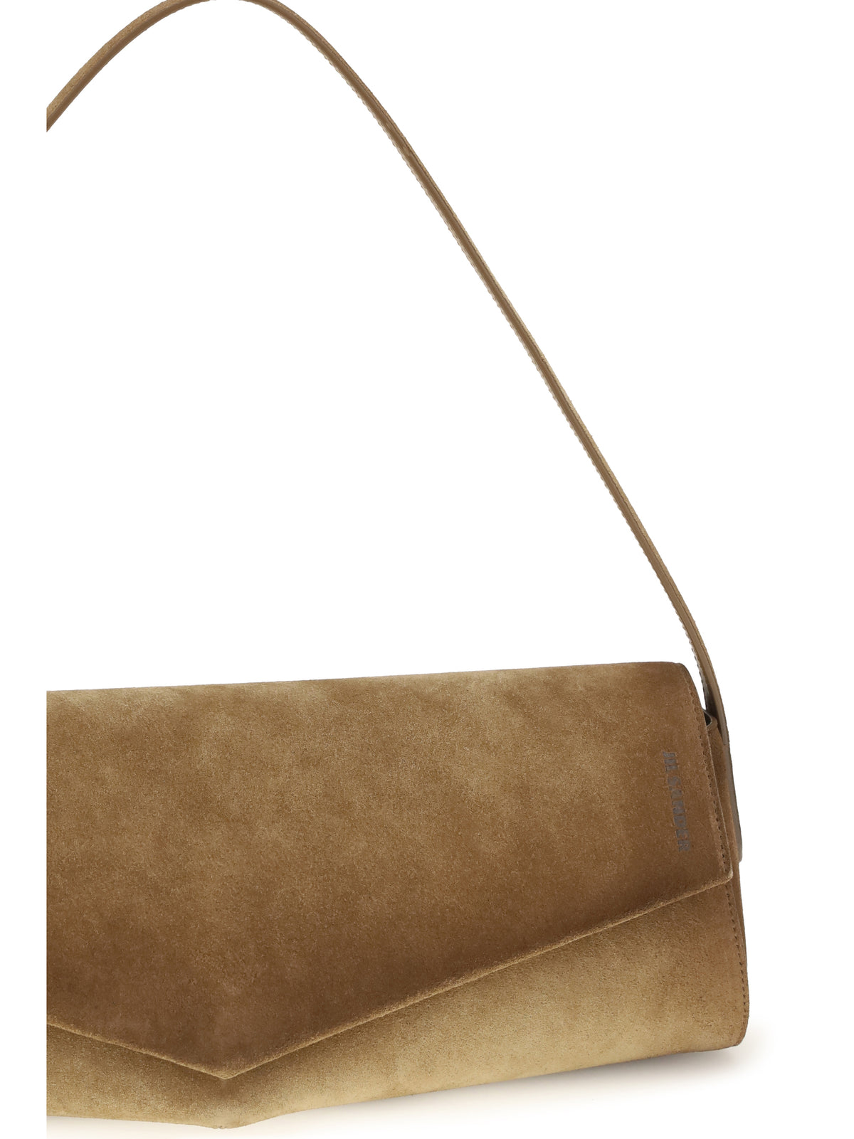 Jil Sander Kante suede Shoulder Bag - Walnut