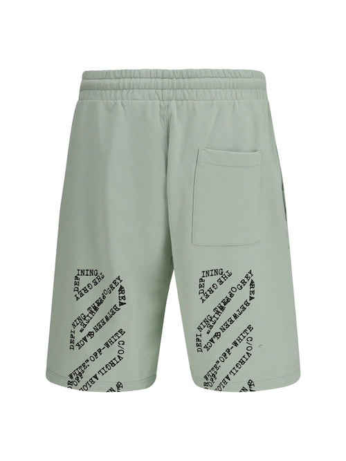 Off-White Type Machine Arrow Skate Sweat Shorts with front logo - Fade Out Mint