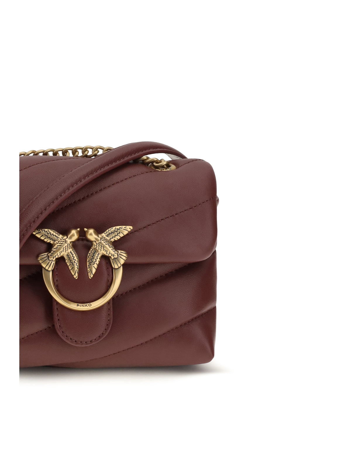 Pinko Love Baby Shoulder Bag - Ribes Intenso-Antique Gold