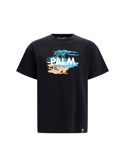 Palm Angels Palm Island T-shirt - Black-Multicolor