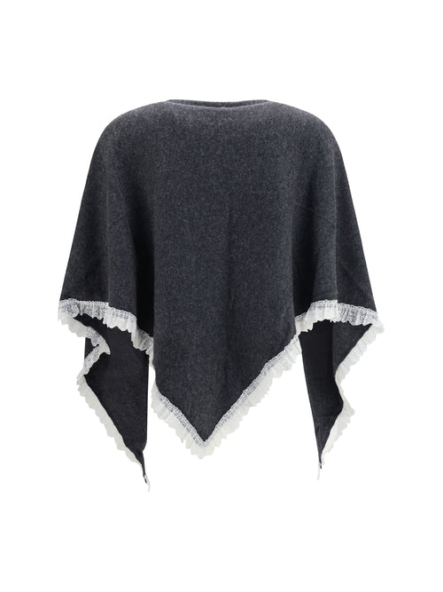 Ganni Openwork wool Cape - Phantom