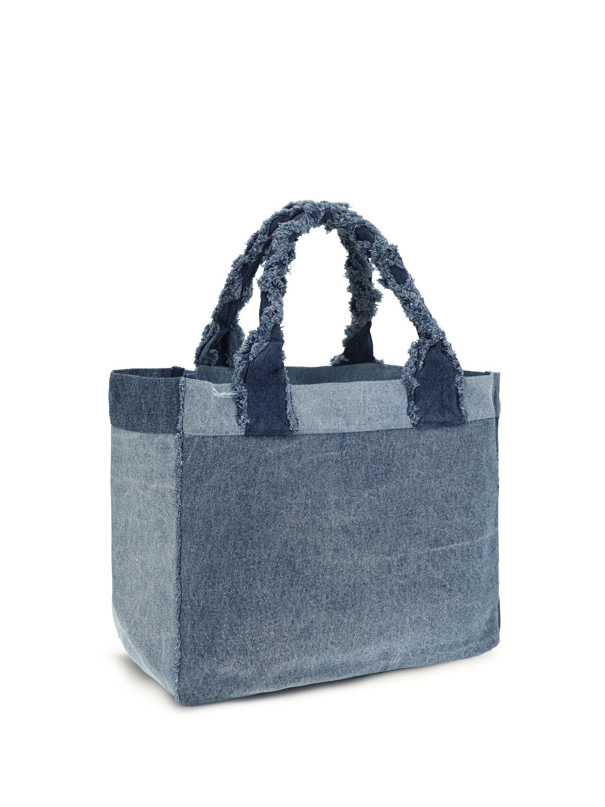 Ganni Medium trapeze denim Shopper - Mid Blue Vintage