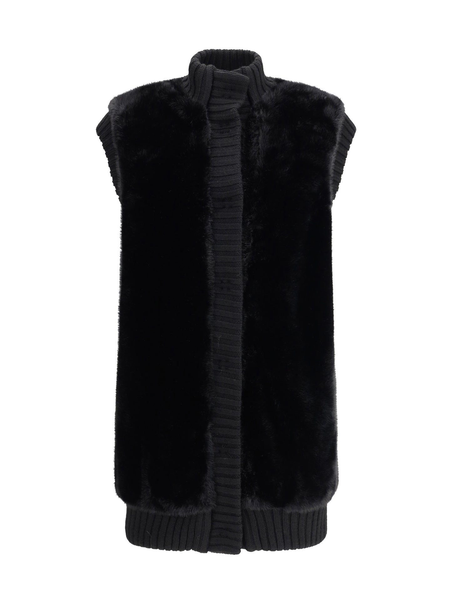 PINKO Long Vest in faux fur