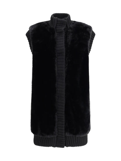 PINKO Long Vest in faux fur