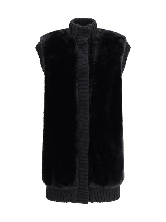 PINKO Long Vest in faux fur