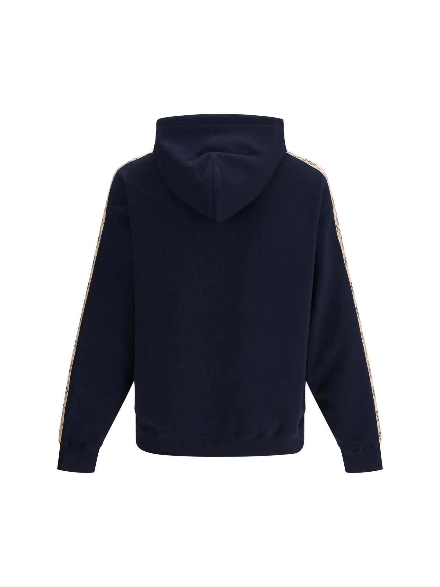 BURBERRY Check Trim Cotton Zip Hoodie