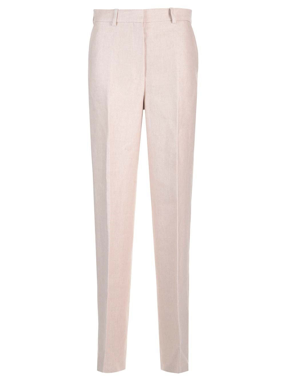 Theory High-Waisted Linen Twill Trousers - Beige