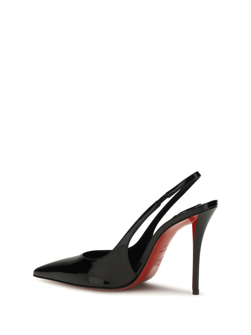 Christian Louboutin Miss Z slingback patent leather Pumps - Black/Lin Black