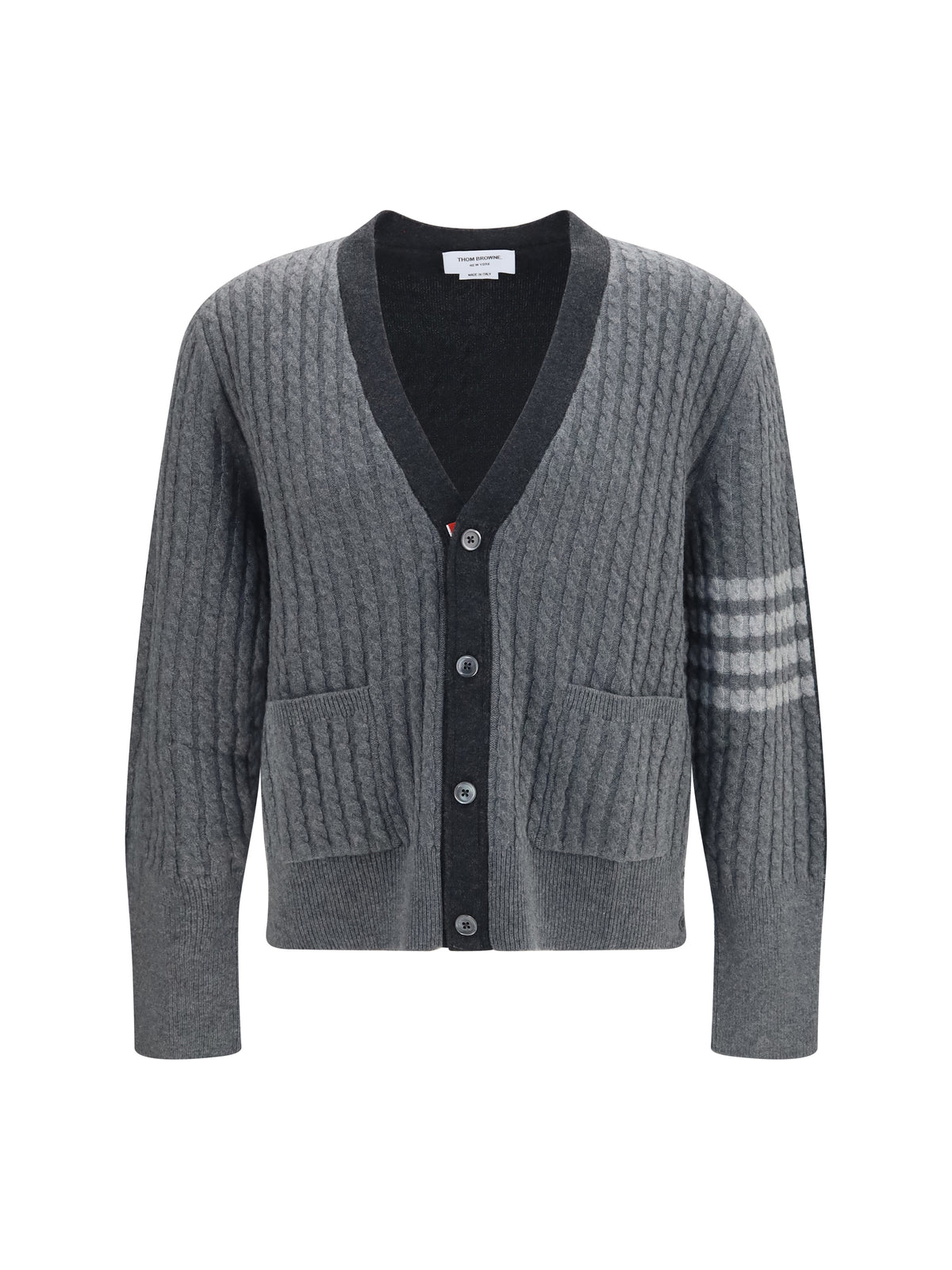 Thom Browne Virgin wool V-neck Cardigan - Tonal Grey
