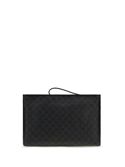 Gucci Medium Essence Classic Pouch - Black Black/Black