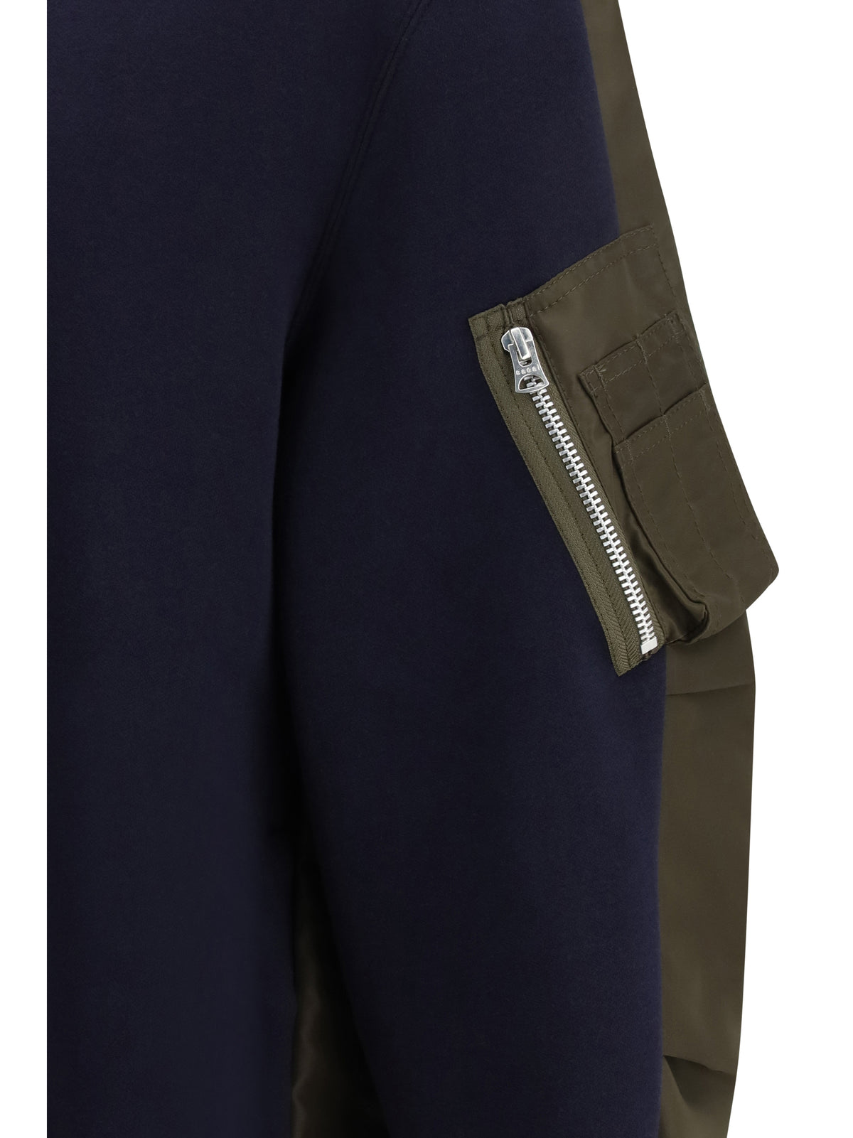 Sacai Sponge Sweatshirt - Navy×D/Khaki