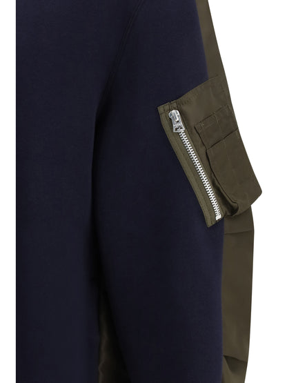 Sacai Sponge Sweatshirt - Navy×D/Khaki