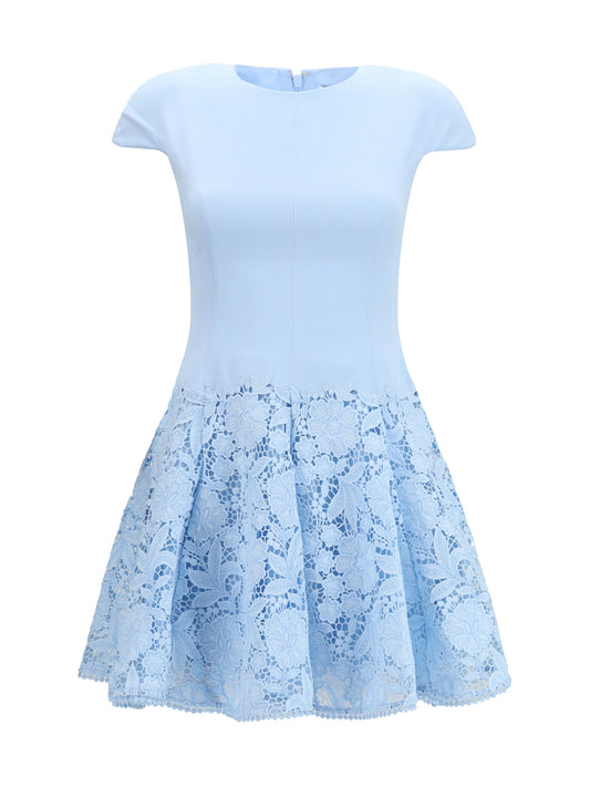 SELF-PORTRAIT Crepe mini Dress with lace detailing