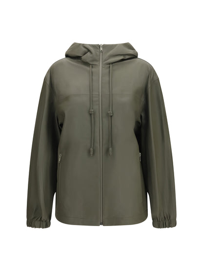 Bottega Veneta Lightweight nappa leather Jacket with Intrecciato Hood - Desert Taupe