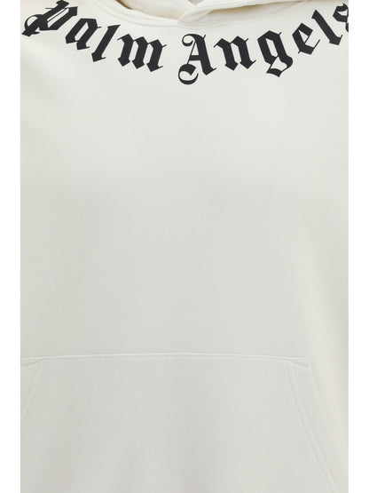Palm Angels Neck Logo Hoodie - Off White Black
