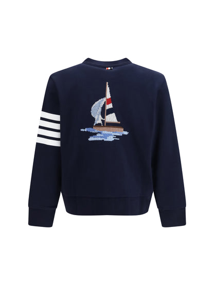 Thom Browne 4-Bar Boat cotton Cardigan - Navy