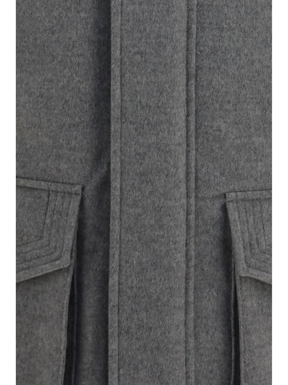 Brunello Cucinelli Cashmere Jacket with zip and buttons - Grey Pearl