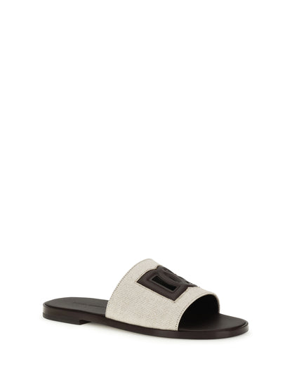 DOLCE & GABBANA Canvas slide Sandals