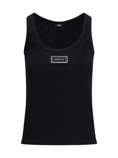 VERSACE Tank Top in cotton rib stretch