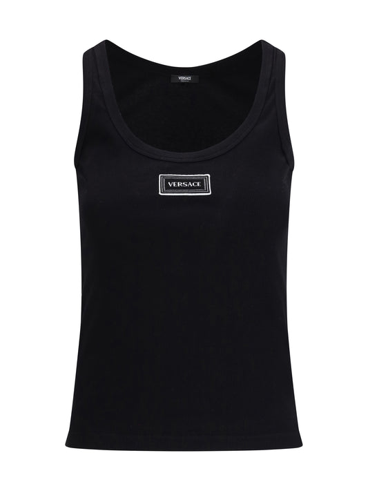 VERSACE Tank Top in cotton rib stretch