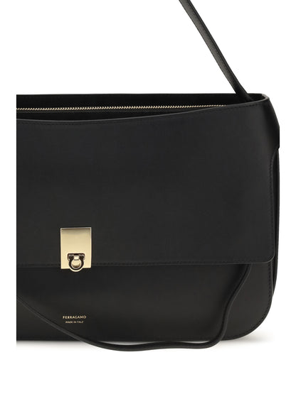 Ferragamo Small Cara Shoulder Bag - Black