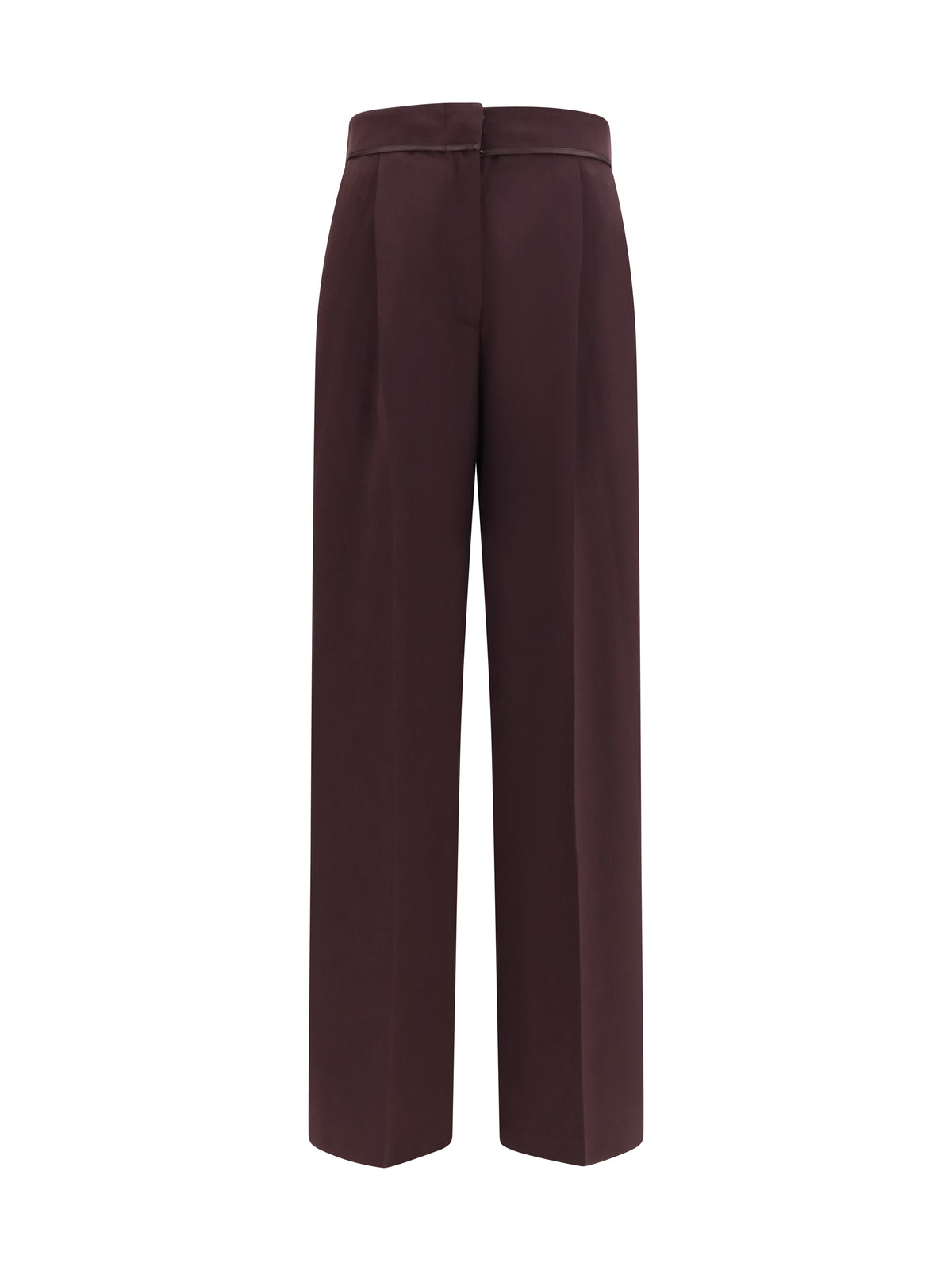 Forte_forte High waisted grain de poudre Pants - Burgundy