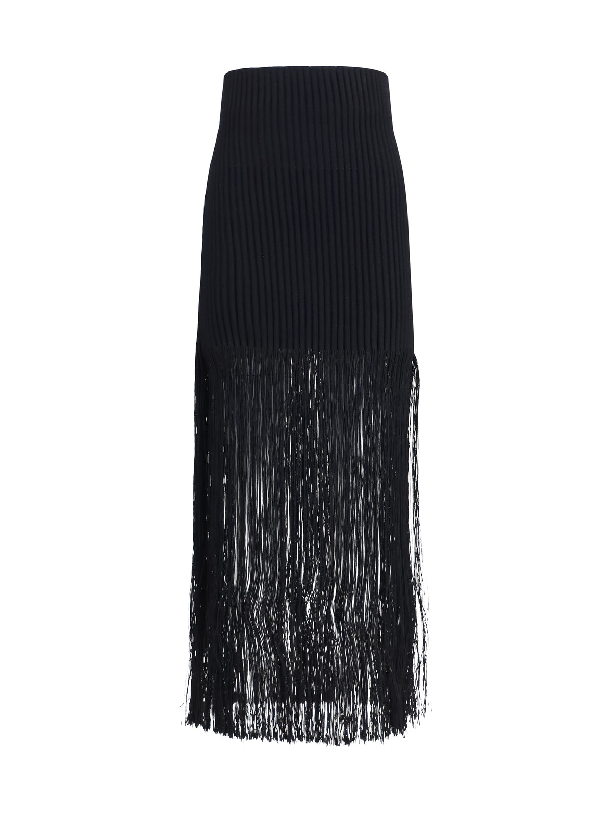 AlaïA Fringe pencil Skirt - Noir Alaia