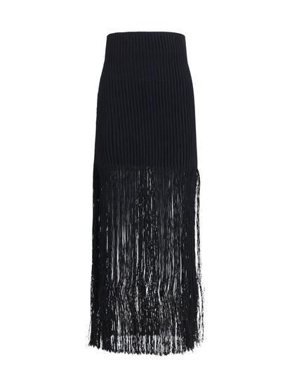 AlaïA Fringe pencil Skirt - Noir Alaia