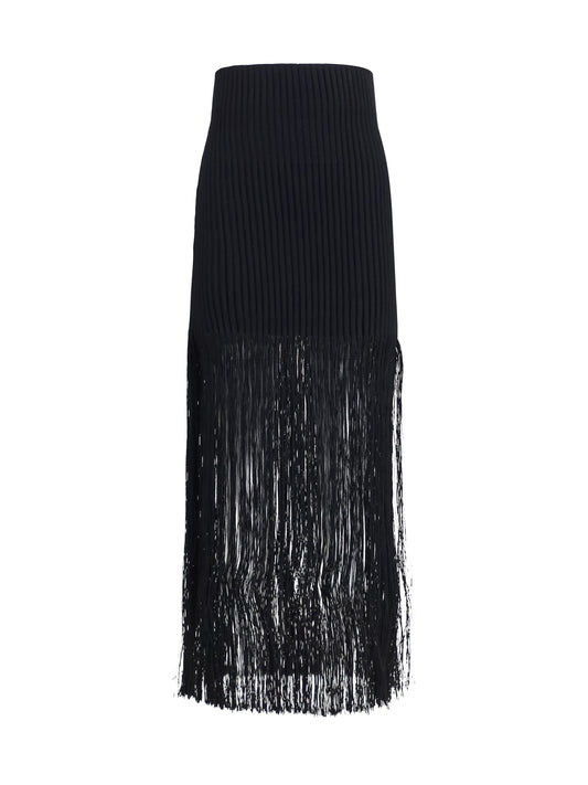 AlaïA Fringe pencil Skirt - Noir Alaia
