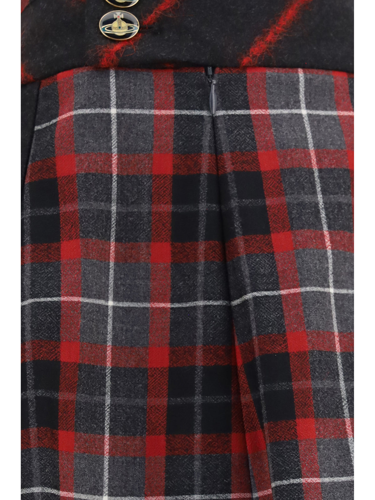 Vivienne Westwood Bell virgin wool mini Skirt - Charcoal/Red