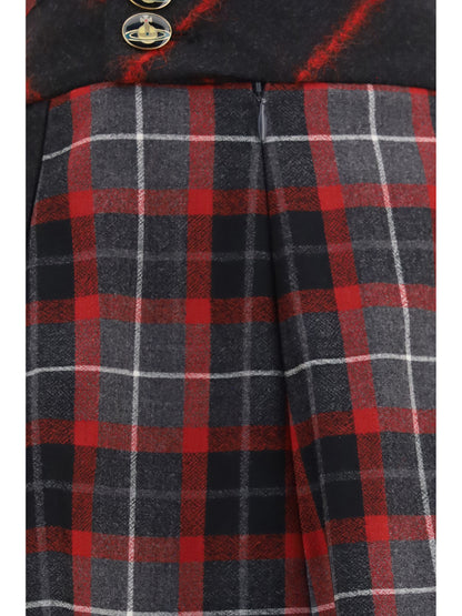 Vivienne Westwood Bell virgin wool mini Skirt - Charcoal/Red