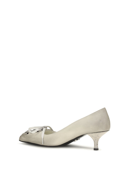 Prada Lace-up antique-finish leather Pumps - Talco