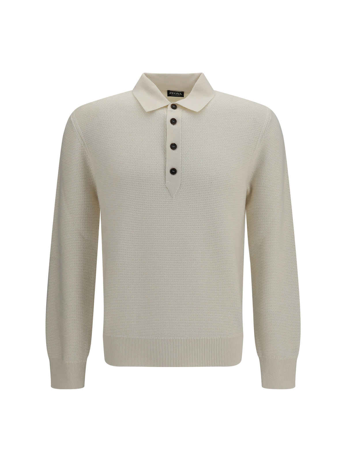 Zegna Long-sleeve cashmere Polo Shirt - 001
