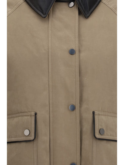 Brunello Cucinelli Padded down Jacket with leather collar - Fungo