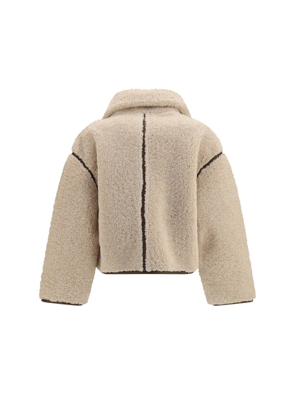 Pinko Eco shearling Jacket - White/Brown