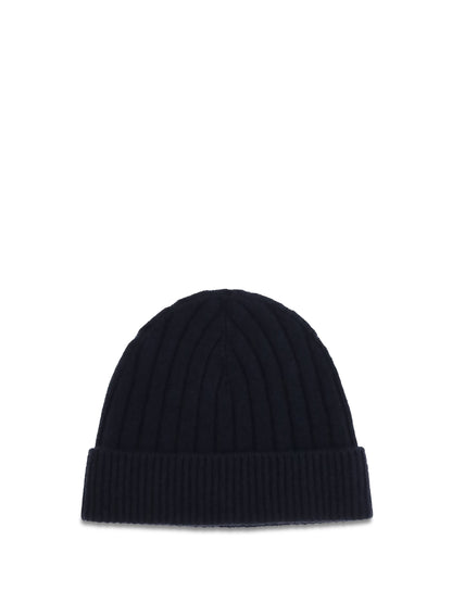 Kiton Wool Beanie Hat - Blue/Grey Light