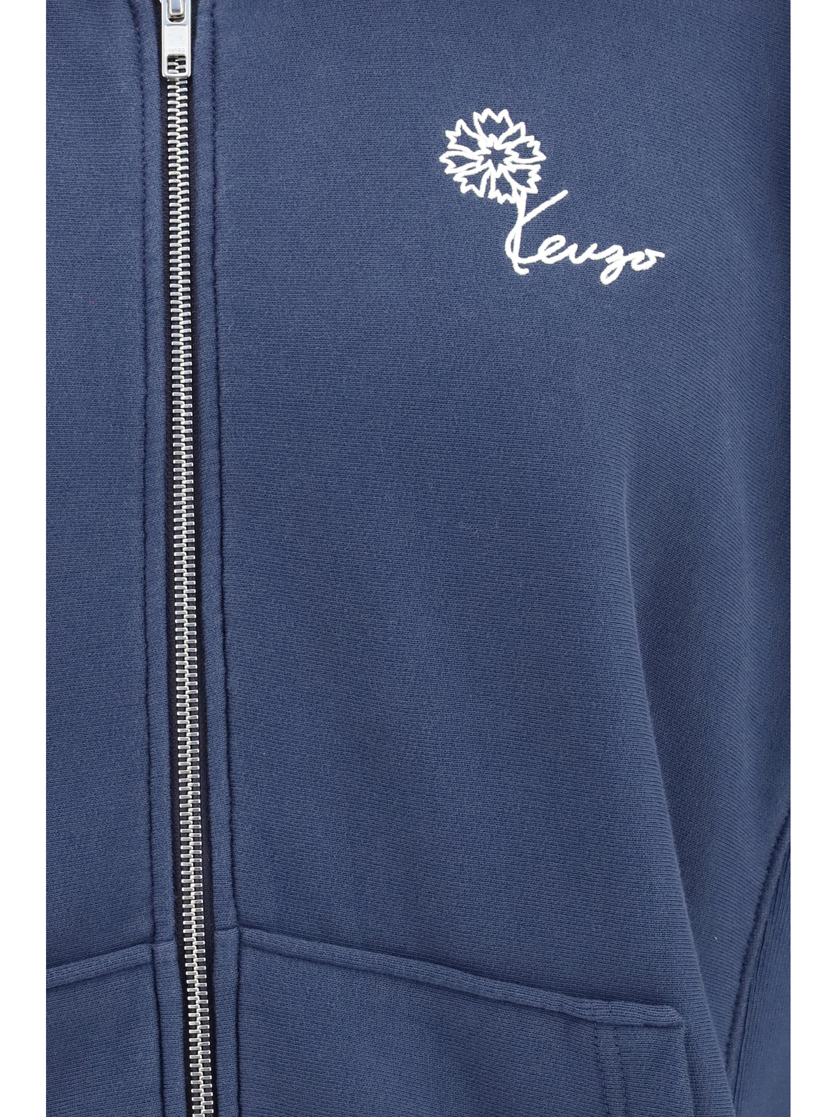 Kenzo Kenzo Tulip zip Hoodie - Blue Black