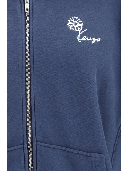 Kenzo Kenzo Tulip zip Hoodie - Blue Black