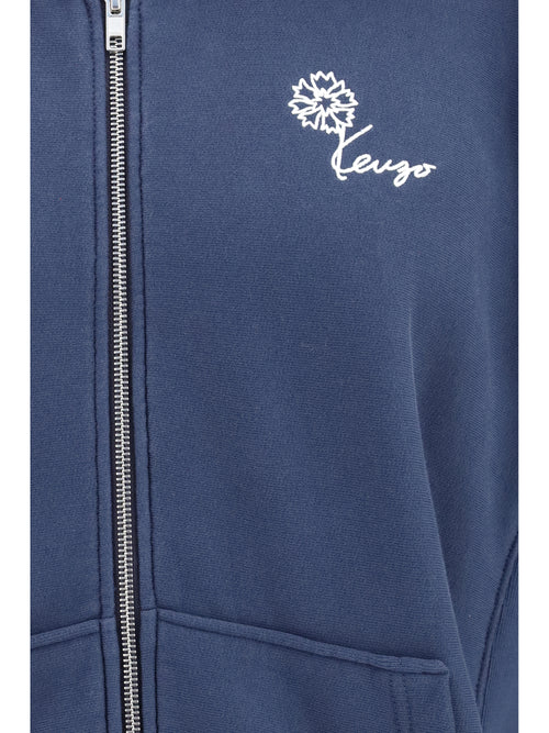 Kenzo Kenzo Tulip zip Hoodie - Blue Black