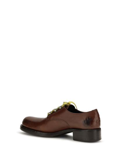 Prada Antique leather lace-up Loafers - Cacao