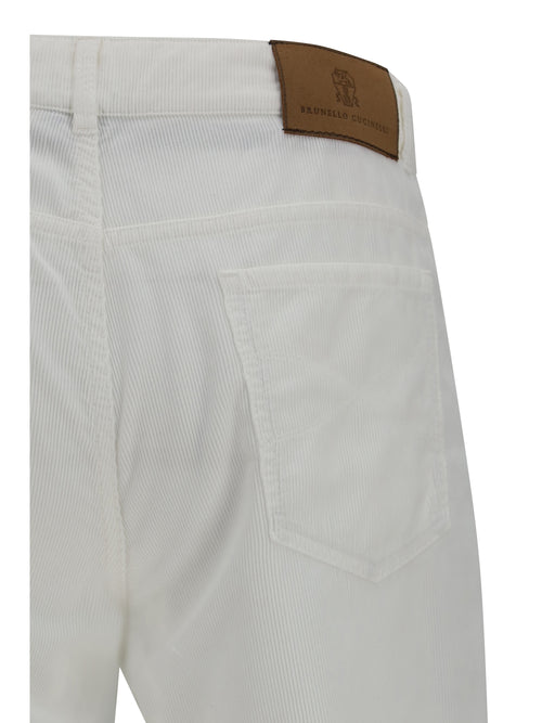 Brunello Cucinelli Five-pocket ribbed corduroy Pants - Neve