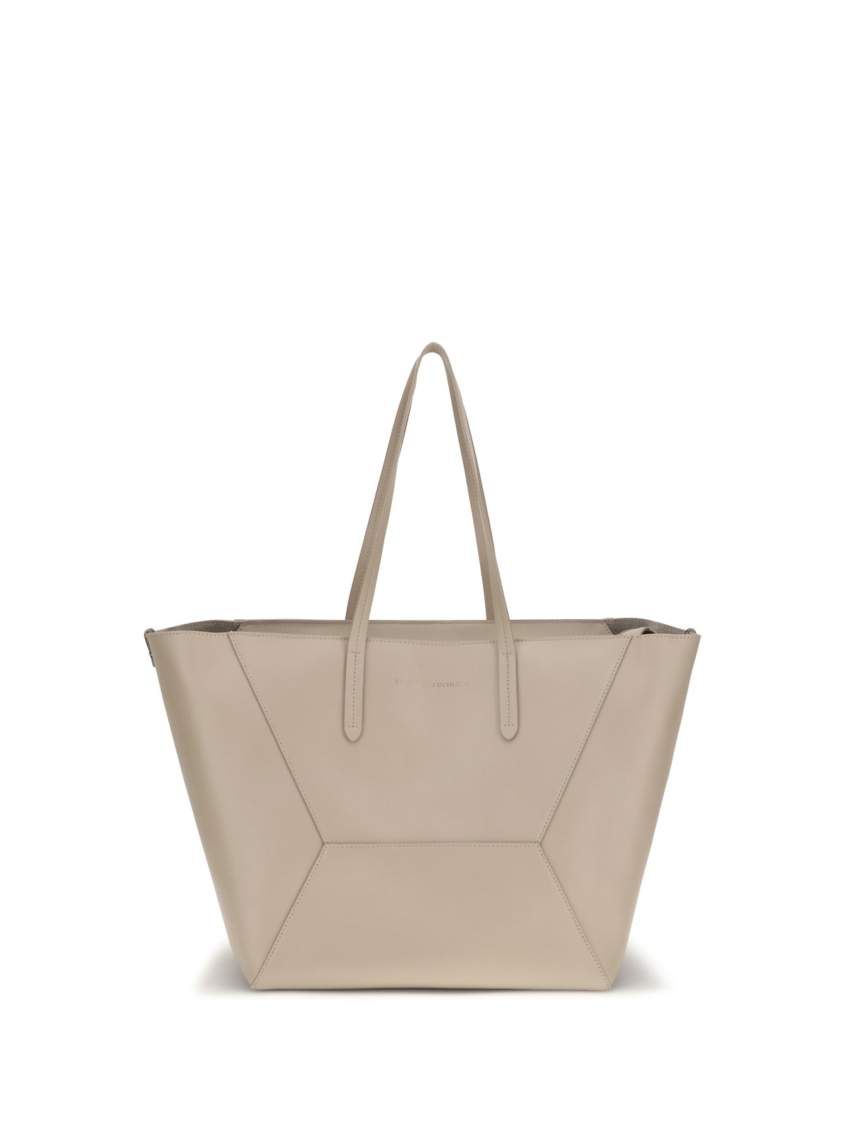 Brunello Cucinelli Leather Tote Bag - Moonbeam